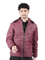 Men Slim Fit Solid Puffer Jackets