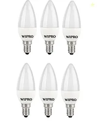 wipro Garnet Base E14 3-Watt LED Bulb (Yellow) - Pack of 6