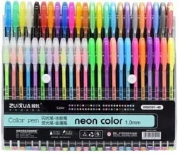 Kivya 24 Pc Gel Pens set Color gel pens,Glitter, Metallic, Neon pens Set Good gift For Coloring Kids Sketching Painting Drawing Gel Pen (Pack of 24, I