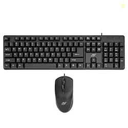 Ant Value FKBRI02 Wired Keyboard and Mouse Combo,Full-Size Keyboard and Mouse Combo with Optical 3 Button Mouse, USB Plug-and-Play, Compatible with De