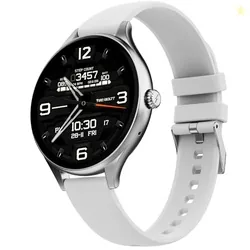 Fire-Boltt Phoenix Air Smart Watch 1.26 Round Display Rotating Button, Wireless Charging, Ultra Lightweight Metal Body, Bluetooth Calling, Smartwatch with Silicone & Mesh Steel Straps Cloud White