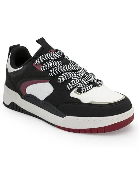 RED TAPE Lifestyle Sneakers for Men | Premium PU Upper, Breathable Comfort Sneakers For Men (Black, Red , 9)