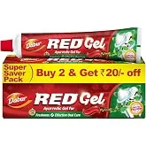 Dabur Red Gel Ayurvedic Toothpaste - 300g (150g x 2) | Reduction in Bad Breath, Plaque & Gingivitis | Freshness with Protection | For Healthy Gums & E