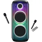 Zebronics 160W Party DJ Speaker, Dual Mic, Karaoke, 2X Full-Range 25.4cm Driver, TWS, 4EQ Modes, 6.3mm Dual Mic & a Guitar in, BT, USB, AUX, RGB, LED