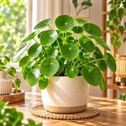 Live Chinese Money Plant (Pilea Peperomioides) - Good Luck Air Purifying | Vibrant Coin-Shaped Leaves | Unique Indoor Houseplant for Home Decor, Offic