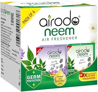 AIRODO Neem Bathroom Air Freshener Assorted Blocks|Mixed Fragrance|30 Days Long Lasting (4 x 50g)