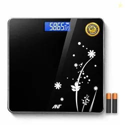 ANT Flora Bud Digital Body Weight Weighing Scale, 180kg Capacity, 50g Accuracy, 5mm Tempered Glass, High Precision Strain Sensor, LCD Display, Auto On