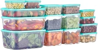 Amazon Brand - Solimo Plastic Container Set with Airtight Lids | BPA-Free | Microwave & Dishwasher Safe | Kitchen Storage Containers | Set of 15 Amazo
