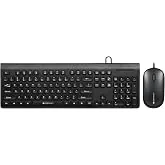ZEBRONICS JUDWAA 880 Wired USB Keyboard & Mouse Combo, Plug & Play, 105 +12 Integrated Multimedia Keys, 3 Button Mouse, 1000 DPI, High Precision, Adva