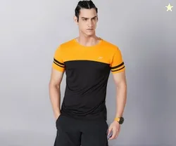 Men's Color Block Active Regular Fit Sports T-Shirt | Round Neck | Half Sleeve (Available in Plus Sizes)