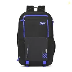 Porto Spacious 40L Weekender Backpack, 2 Compartments, Black-Blue