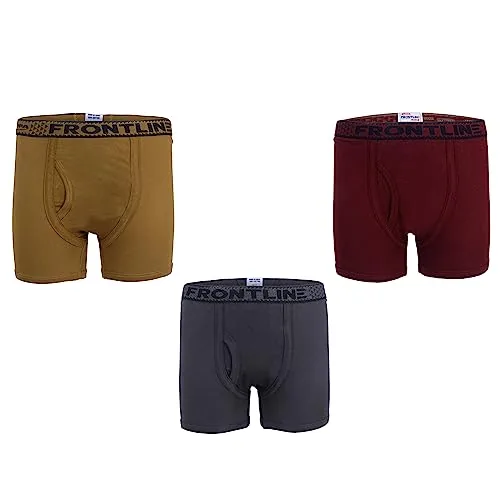 RUPA FRONTLINE Trunk for Boys, 100% Cotton Fabric, Outer Elastic, Pack of 3