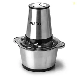 AGARO Delite Vegetable & Meat Chopper for Kitchen, Garlic Peeler, Egg Whisker, 2L Bowl, 400W Motor, 3 Speed Settings, Meat Grinder, Vegetable Mixer, Stainless Steel Body, Onion, Garlic, Fruits.