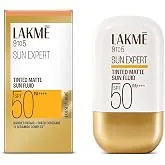 Lakme Sun Expert Tinted Dry Matte Sunscreen Fluid SPF 50+ PA++++ | 1% Ceramide Complex for Skin Barrier Repair | Sheer Coverage Foundation Like Finish