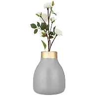 Amazon Brand - Solimo Flower Vase with Rust-Resistant Coating | Stylish and Easy-to-Clean Finish | Compact Design for Modern Dcor | Bouquet Vase (Sma