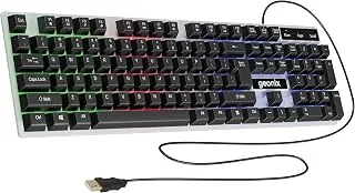 GEONIX Cruiser K5, Wired Gaming Keyboard, 104 Keys, 1.5m Cable, 12 Multimedia Keys, USB Interface, RGB Colour, Plug and Play