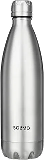 Amazon Brand - Solimo Stainless Steel Insulated Cola Bottle (1000ml) | Superior Durability | 100% Food-Safe | Leak Proof | BPA-Free Cap (Steel Finish)
