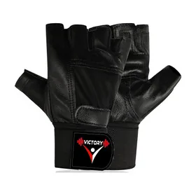 VICTORY Premium Weight Lifting Gym & Fitness Gloves Black
