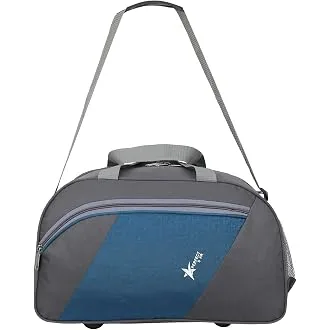 Perfect Star 40 Liter Waterproof Polyester Small Duffle Bag Ultra Light Travel Duffel Bag for Men & Women (Grey-Teal)