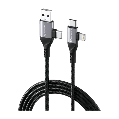 Portronics 4-in-1 Cable 3 A 1 m Konnect 4 IN 1 Multi Functional w...more