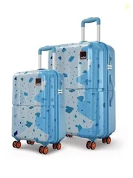 Tazzo 8 Wheels Set of 2 (Cabin + Medium) Trolley Bag, Hard Case Polycarbonate, 360 Wheeling Small Check in Luggage, Suitcase for Travel, Trolley Bags