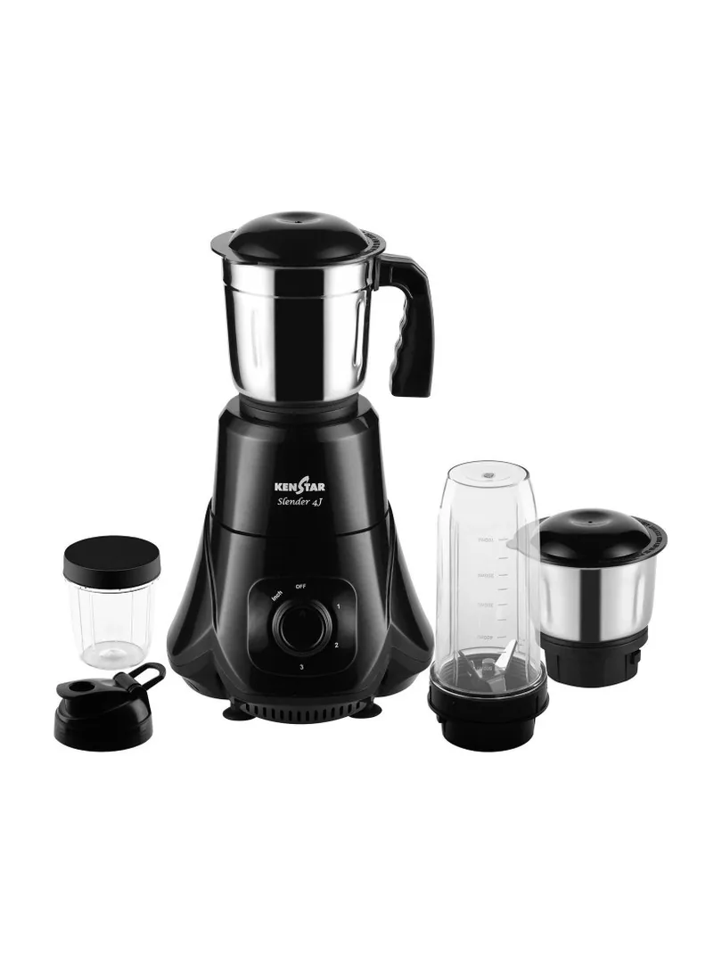 Kenstar Slender 500 W Mixer Grinder Slender 4Jar | 4 Jars | Black