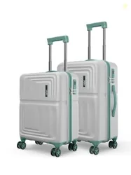 Safari Roma Hard Luggage Trolley Bag with 8 Wheels Set of Cabin and Medium Size Suitcases - Fog Grey
