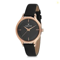 Analog Black Dial Women's Leather Watch-Dk11676-5