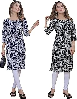 Women's Multicolor Stylish Crepe Kurta||Pack of 2 Kurta||Kurta for Women