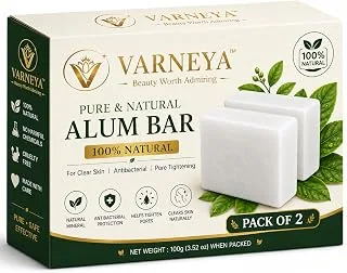 VARNEYA Naturals Pure Alum Bar 100g | Potash Alum (Fitkari) | 100% Natural Crystal Alum | Premium Quality | Ideal for Shaving, Skincare & Traditional