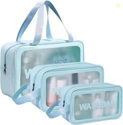 Makeup Pouch Bag PVC Travel Toiletries Organizer Cosmetic Bags Wash Bag Pouch for Travel Kit Toiletry Bag Portable Organizer Case Carry Pouch for Wome