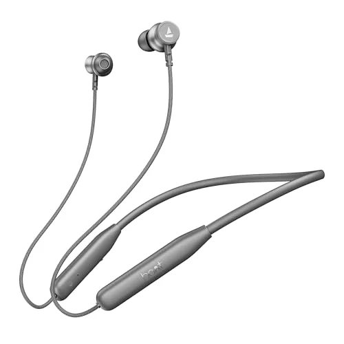 boAt Rockerz 113, 40H Battery, Dual Pair, Fast Charge, ENx Tech, App Support, Magnetic Buds, Bluetooth Neckband, Wireless with Mic in Ear Earphones (A