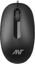 Ant OM120 Wired Optical Mouse 1000 DPI USB, Ambidextrous Ergonomic Design, Smooth Scroll Wheel, Plug & Play, Left & Right-Hand Use, Laptop, PC, Mac, L