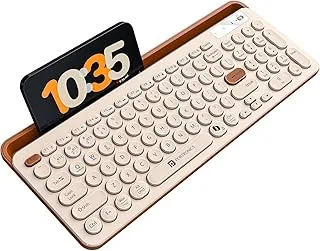 Portronics Bubble 3.0 Wireless Keyboard with Bluetooth + 2.4 GHz USB Receiver, Rechargeable Battery, Dual Height Adjustment, Multimedia Hotkeys with N