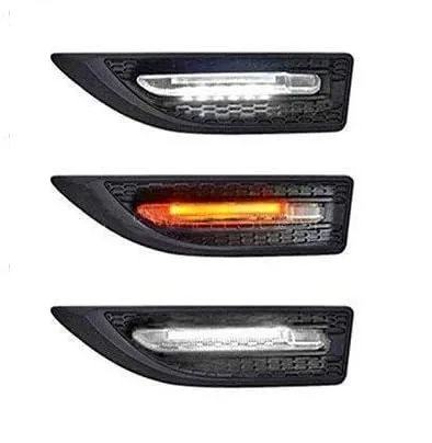 Aksmit Car Side Fender Light with 3 Colour Led Indicator Light (Black) For Scorpio