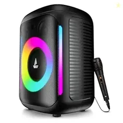 boAt PartyPal 30, 25W Signature Sound, RGB LEDs, Wired Mic for Karaoke, Up to 6H Battery, TWS Mode, Multi Connect, Bluetooth Speaker, Wireless Speaker
