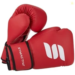 Amazon Brand  Symactive PU Boxing Gloves 10 OZ | Lightweight Contest Gloves for Training & Sparring | Breathable| Red