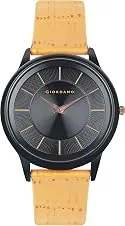 Giordano Formal Analog Watch for Men's Elegant Dial Style Water Resistant Casual Watch Round Shape with Metal Case Leather Belt Wrist Watch for Men -