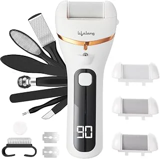 Callus Remover for Feet Electronic with 3Heads | 14-in-1 Pedicure Tool Kit | Type-C Rechargeable Foot Scrubber for Dead Skin Remover | 3-Hr Runtime, W