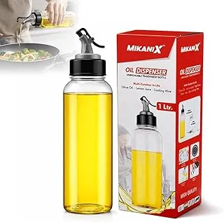 MIKANIX 1000 ML Oil Dispenser Bottle with Pouring Nozzle, Leakproof Plastic Oil Container with Cap, Clear Kitchen Oil Bottle for Cooking, Restaurant &