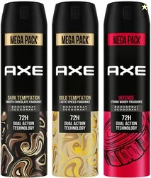 AXE Gold Temptation, Dark Temptation and Intense Deodorant Spray  -  For Men (645 ml, Pack of 3)