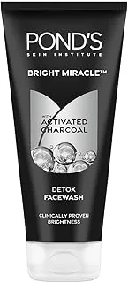 POND'S Pure Detox Face Wash 200 g|| Daily Exfoliating & Brightening Cleanser|| Deep Cleans Oily Skin - With Activated Charcoal for Fresh|| Glowing Ski