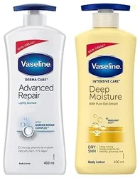 Derma Care Advanced Repair Body Lotion 400 ml & Vaseline Intensive Care Deep Moisture Nourishing Body Lotion 400 ml