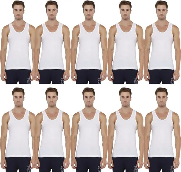 Pack of 10 Rupa Topman White RN vest Men Vest