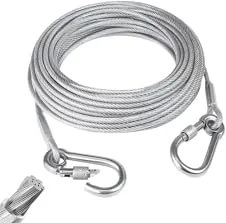 Heavy Duty Clothes Drying Rope 5 Meter with Hooks | Strong Steel Clothesline Wire | Rust Resistant & Durable | Ideal for Balcony, Bathroom, Travel, Ca