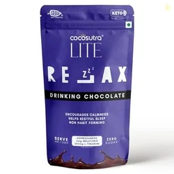 Cocosutra RELAX Sugar-Free Drinking Chocolate with Melatonin & Ashwagandha | Sleep Aid | Non-Habit Forming | Keto Friendly | Ages 14+ | 200g | 10 Serv
