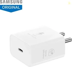 Samsung 25 W Adaptive Fast Charging 3 A Wall Charger for Mobile White