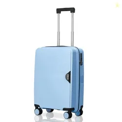 HRX Parabola Cabin Size Light Blue Polypropylene Hard Shell Suitcase - Premium Travel Trolley Bag with 8 Spinner Wheels, Number Lock & Water Resistant