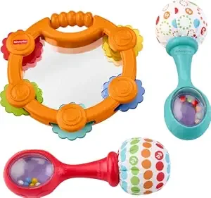 FISHER-PRICE Tambourine & Maracas Gift Set That Offers Shakin Rattlin and clackin Fun!