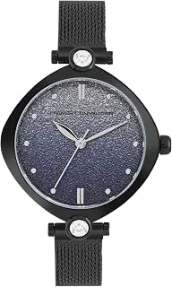Sheen Blue Shimmer Round Analog Watch with Black Mesh Strap for Women - FCP45BM